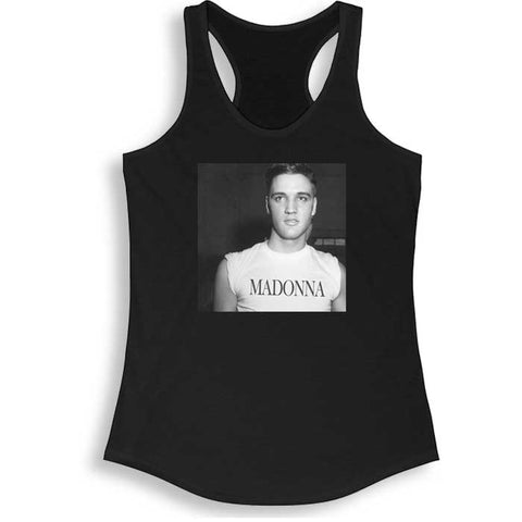 Elvis Wearing Madonna WOMEN RACHERBACK TANK