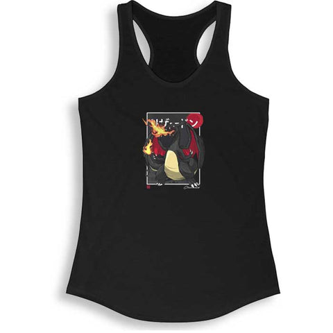 pokemon Charizard evolution art WOMEN RACHERBACK TANK