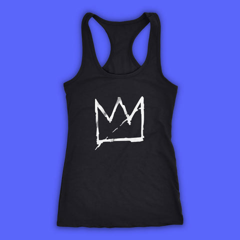 Basquiat Crown Jean Michel Basquiat Graffiti Street Art Andy Warhol Aesthetic Streetwear Tumblr Women'S Tank Top Racerback