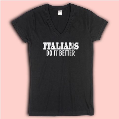 Madonna Italians Do It Better Black Print Copy Woman Singer Women'S V Neck