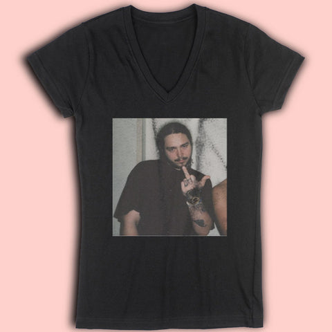 Post Malone Middle Finger Women'S V Neck