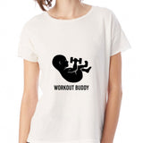 Pregnancy Workout Buddy Pregnancy Announcement Cute Pregnant Women'S T Shirt