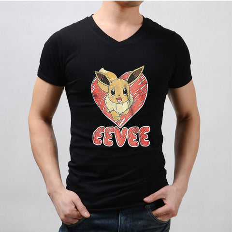 Pikachu Pokemon Eevee Evolution Men'S V Neck